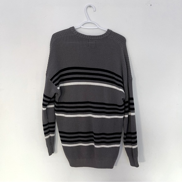 (M) Zara knit sweater grey/black/white warm oversized - Picture 3 of 3